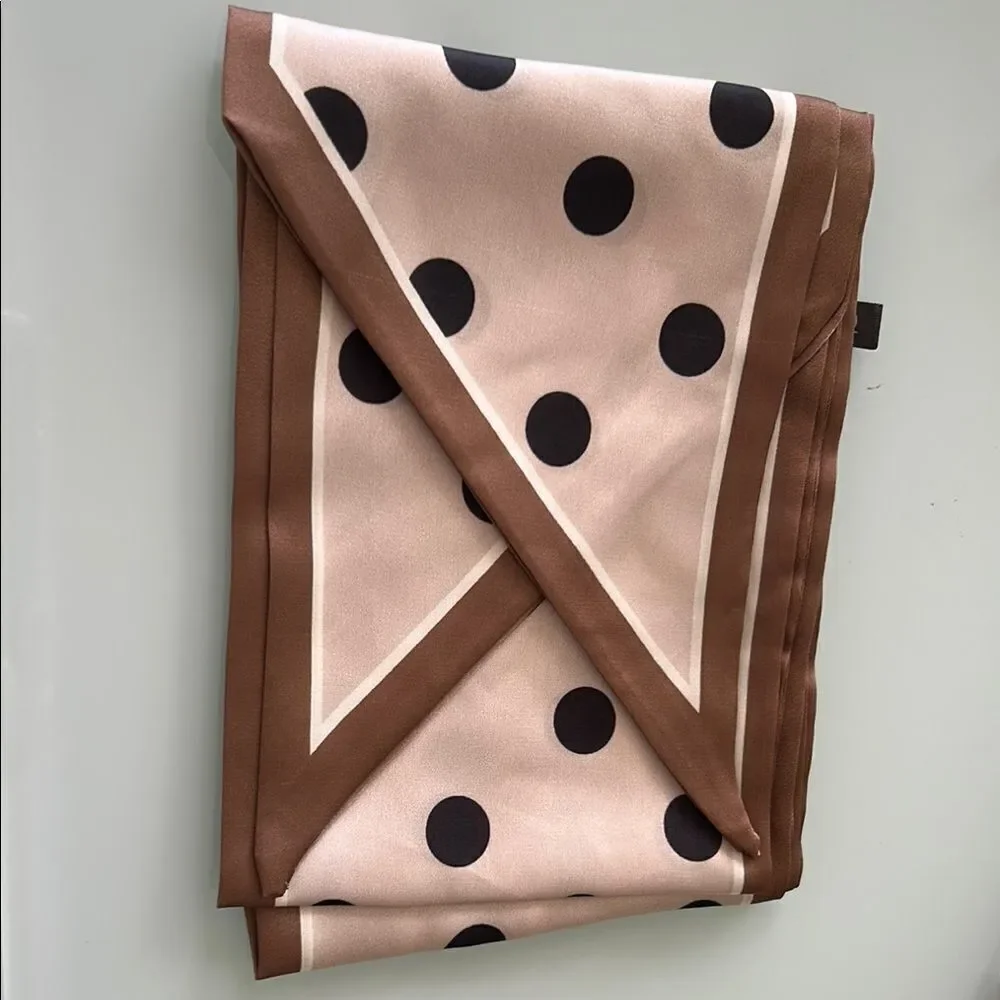 Polka Dot Scarf in Brown and Black S28